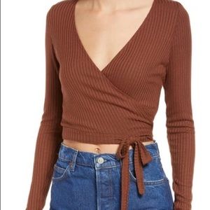 NWT Reformation Petalo Long Sleeve Wrap Top